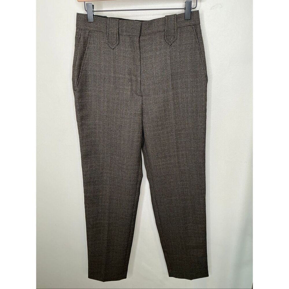 Sandro Houndstooth Dress Pants | 36 in Brown